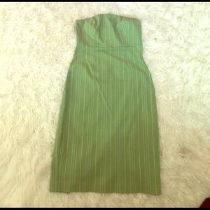 Express strapless green dress